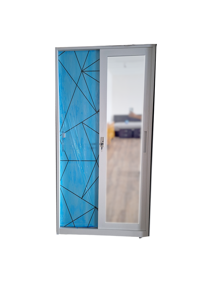 Clset metlico de 2 puertas con espejo