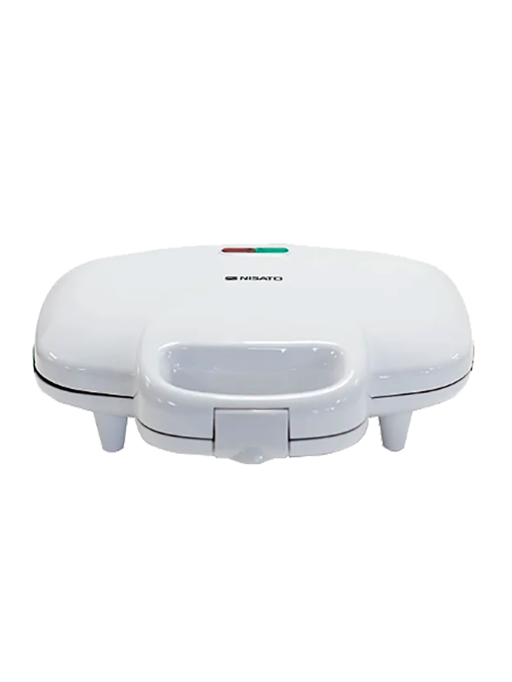 Sandwichera Elctrica Blanca Nisato NGS-2700DL de 2 Panes de Capacidad