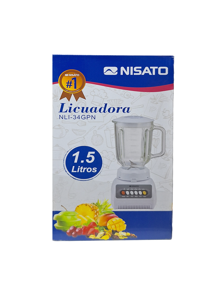 Licuadora Nisato NLI-34GPN con Jarra de Vidrio de 1.5 Litros