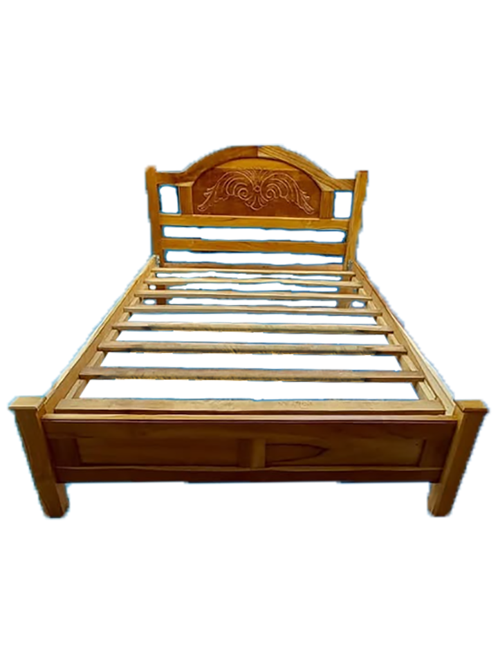 CAMA DE TECA QUEEN TECA ESTILO PUENTE