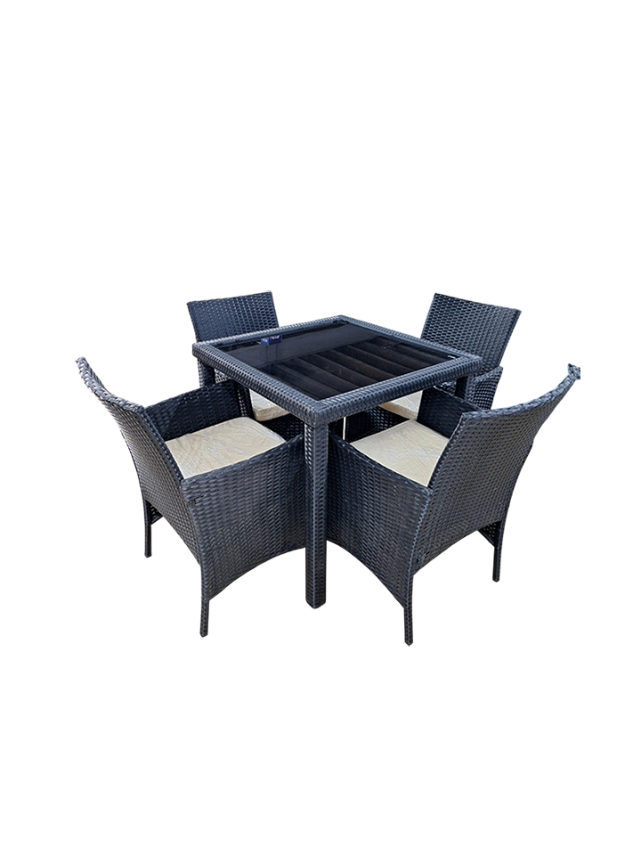 Mesa de 4 terraza de vidrio