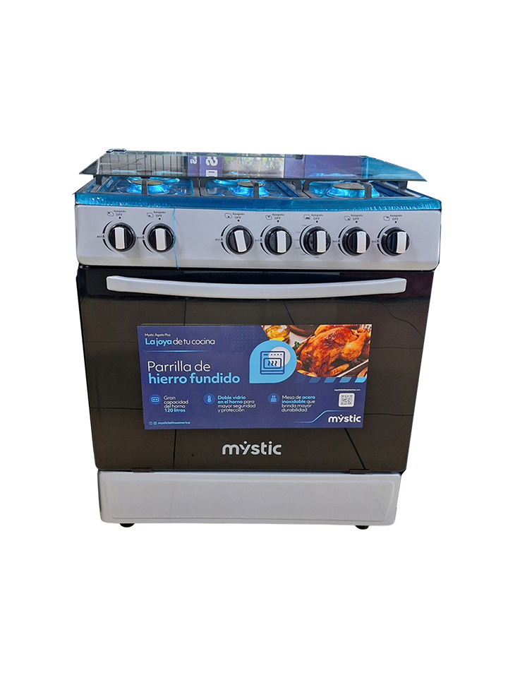 ESTUFA MYSTIC AGATA 6 QUEMADORES  COLOR GRIS