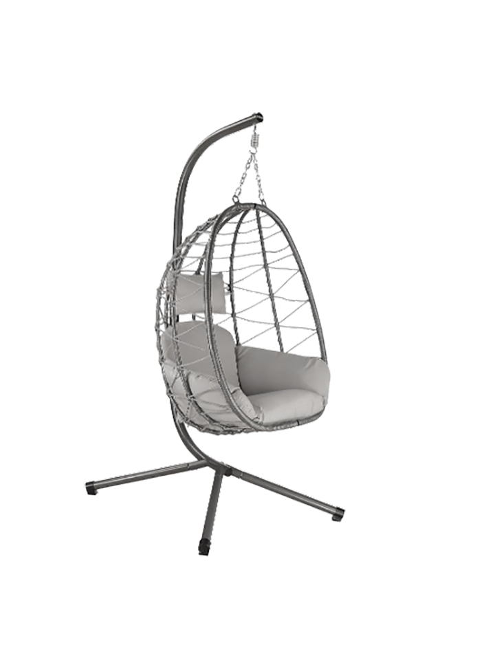 Silla Colgante P/Terraza Color Gris 76X70X127Cm