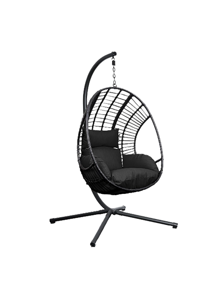 Silla Colgante P/Terraza Color Negro 76X70X127Cm