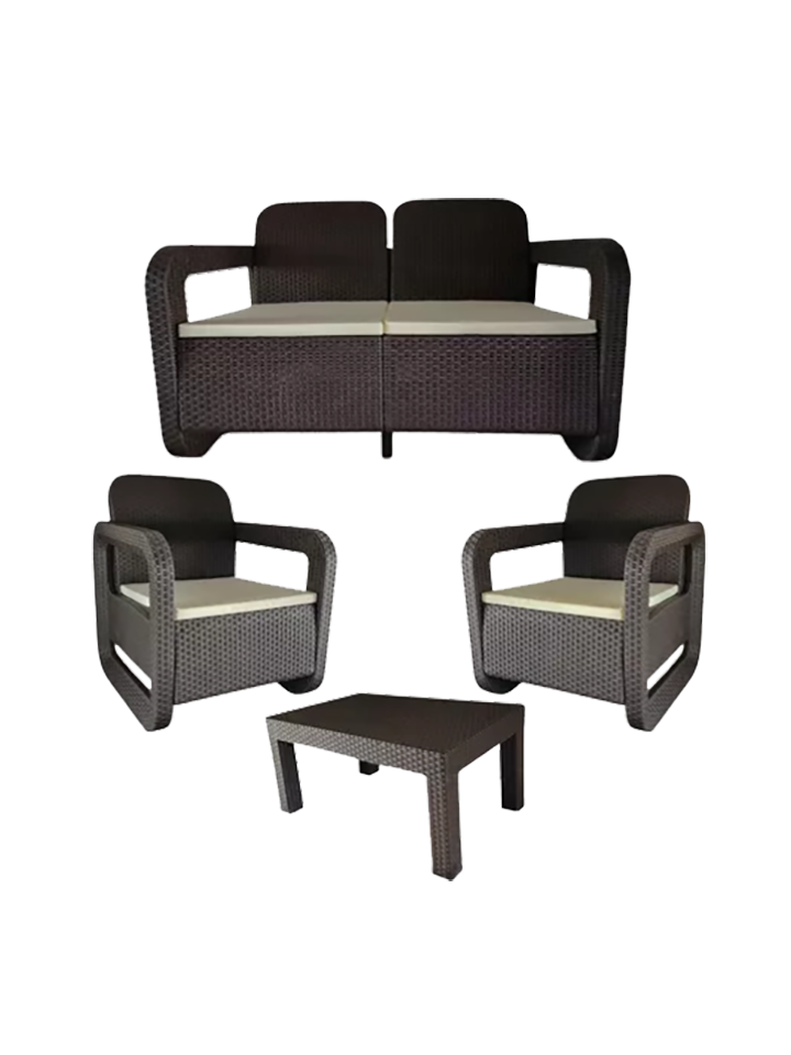 Mesa Con Silla P/Terraza 4pzs Color Chocolate