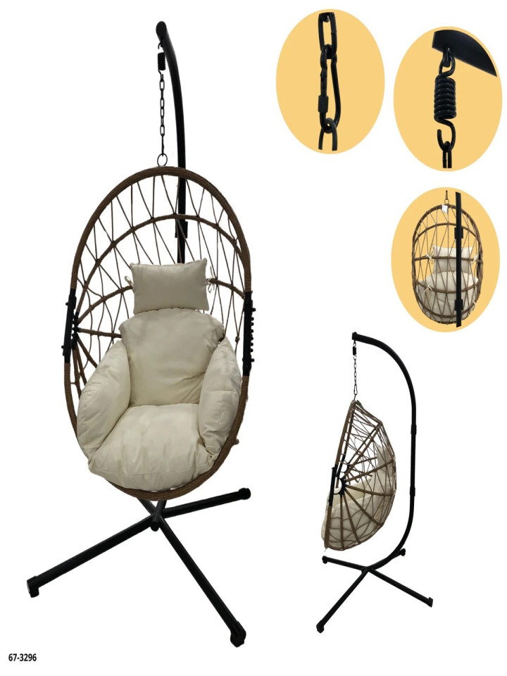 Silla Columpio Ovalado Crema